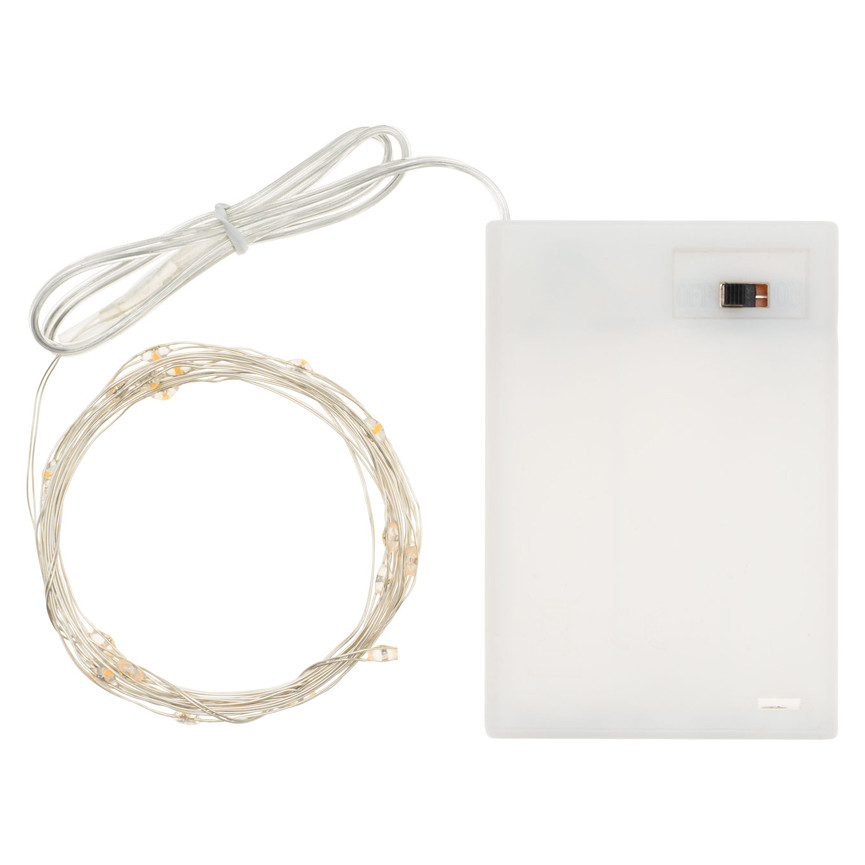 LUCI LED 40 BATTER.BIA/F 390CM FILO SILVER 32293