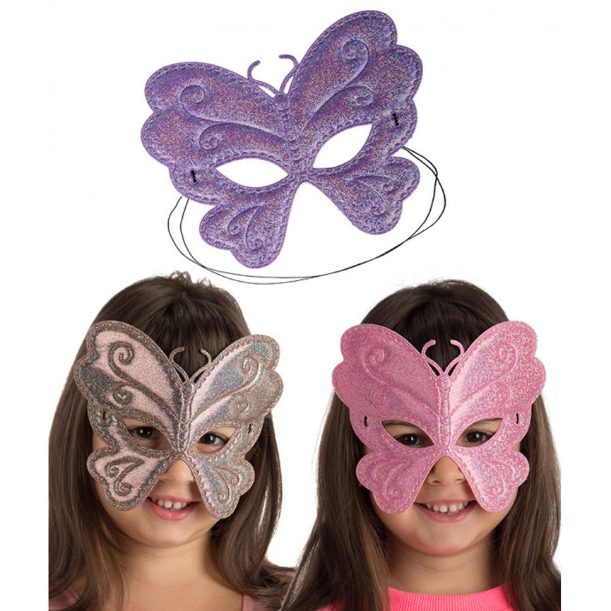 MASCHERA FARFALLA TESSUTOMETALIZZATA BIMBA ASS.