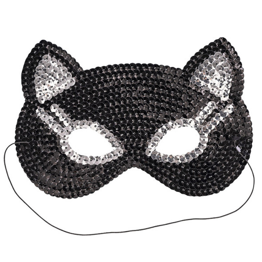 MASCHERA GATTO IN TESSUTO CON PAILLETTES 00294