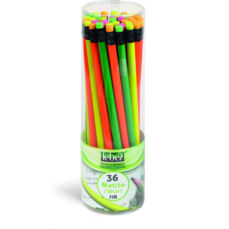 MATITE CON GOMMA NEON 36PZ