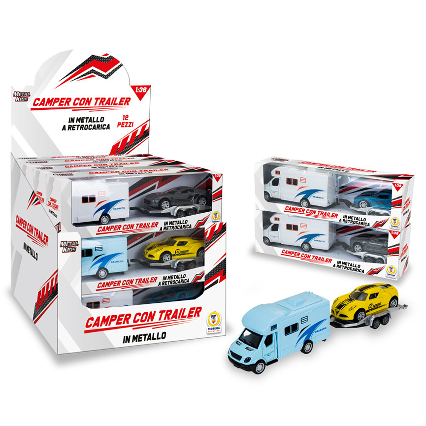 METAL KIDS CAMPER CON TRAILER 3 COL. ASS. 81002