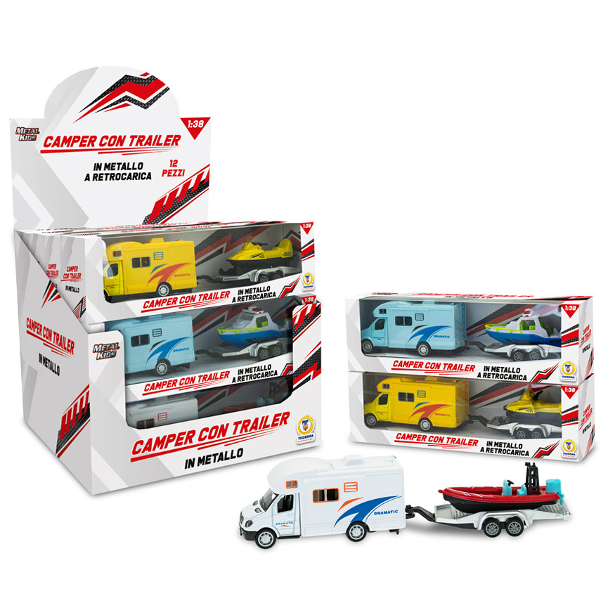 METAL KIDS CAMPER CON TRAILER MARE 3 COL.ASS 81081