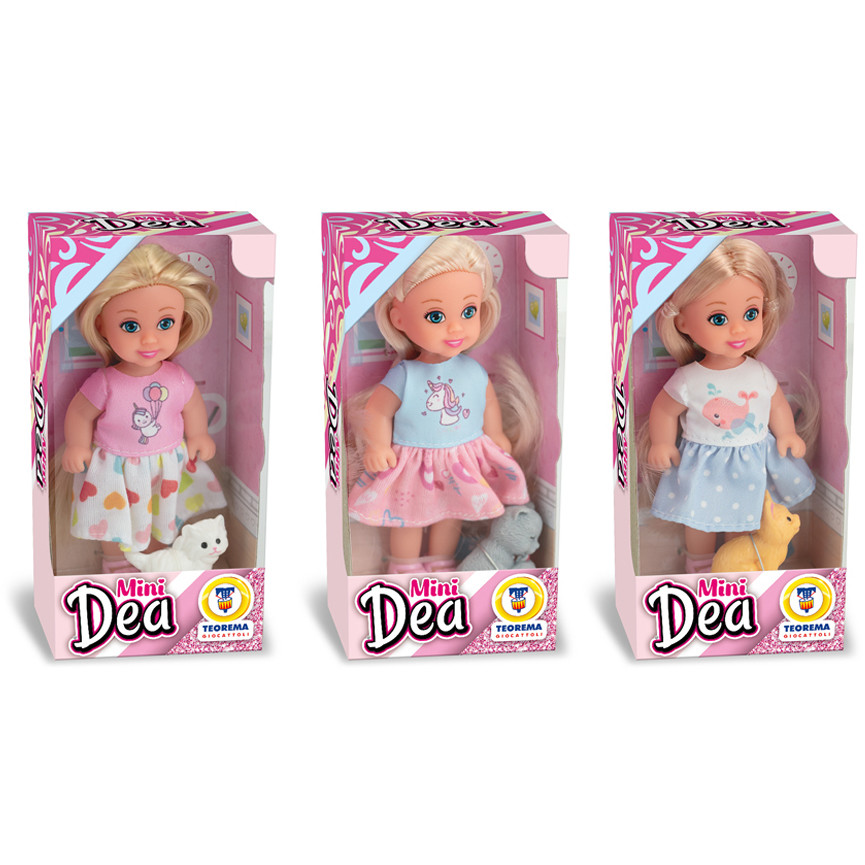 MINI DEA BAMBOLINA CON GATTINO 80261