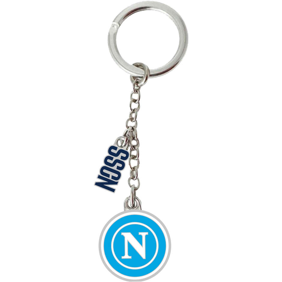 NAPOLI PORTACHIAVI MET.SMALT.LOGO BIA/CEL NA1109