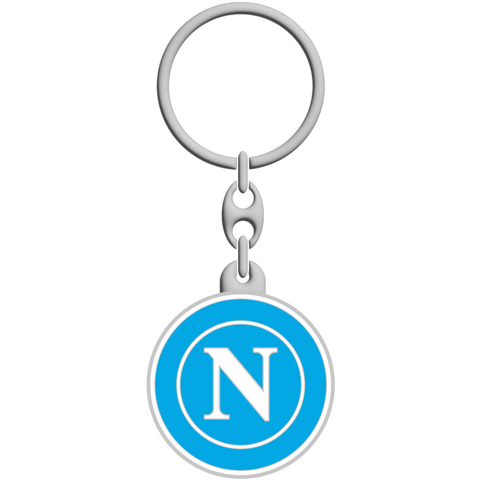 NAPOLI PORTACHIAVI MET.SMALT.LOGO BIANCO NA1103Ù
