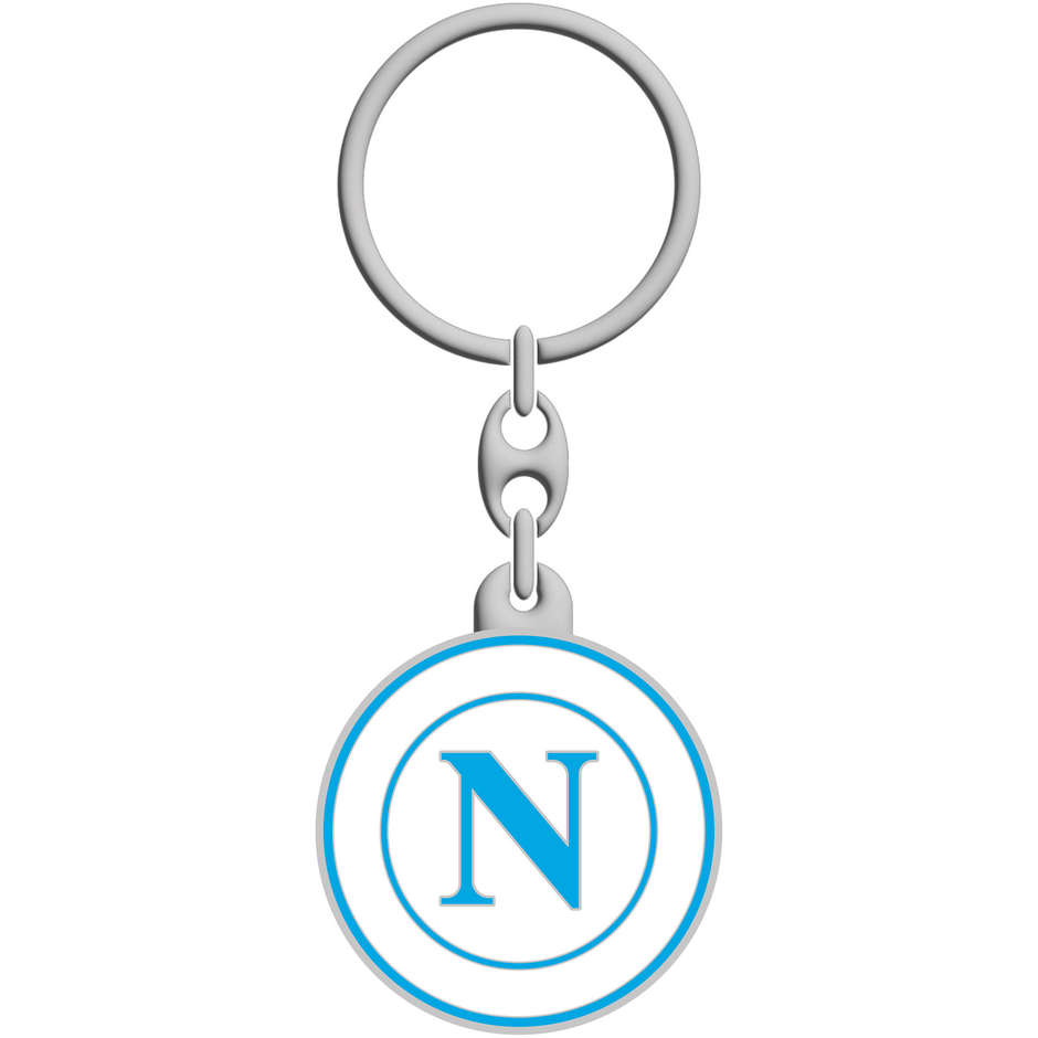 NAPOLI PORTACHIAVI MET.SMALT.LOGO CELESTE NA1102