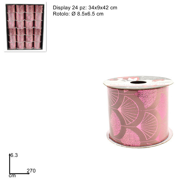 NASTRO VELLUTO ROSA LAMINATO CM6X270 MN002005G