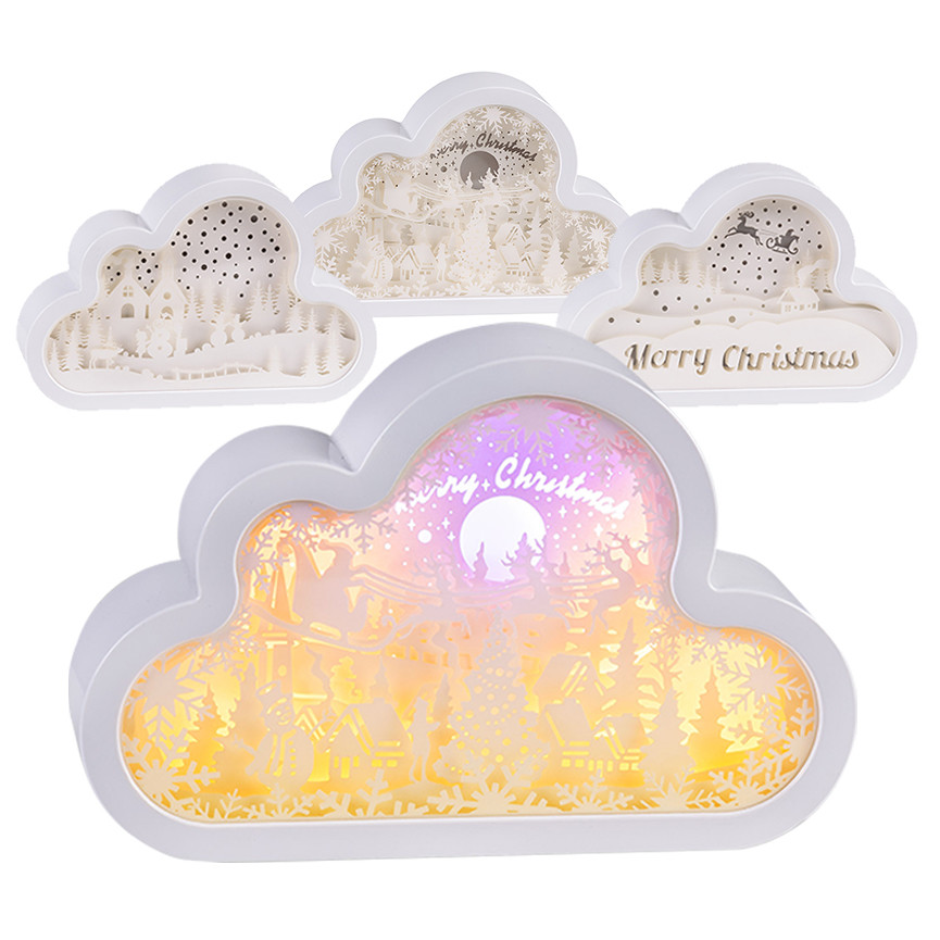 NUVOLA C/LUCI EFFETTO 3D 20XH13CM 3ASS.71469