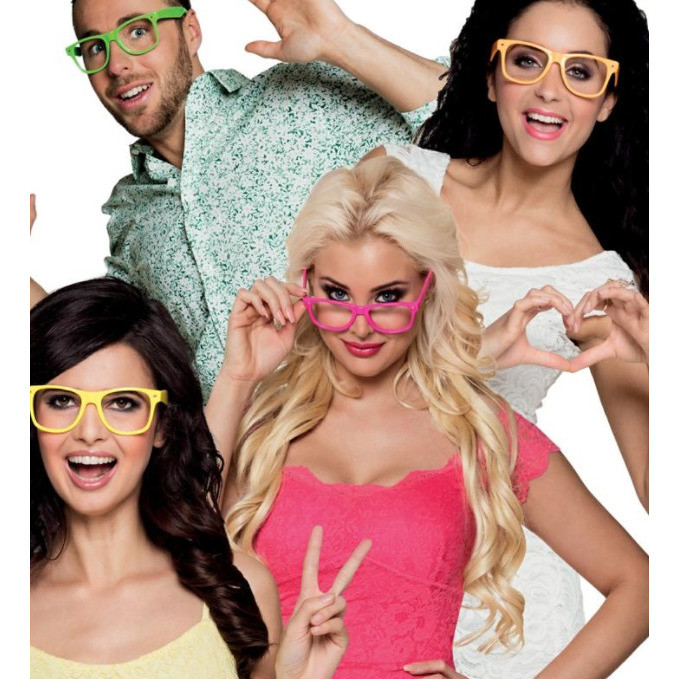 OCCHIALI PARTY COLORI 4PZ NEON 76262