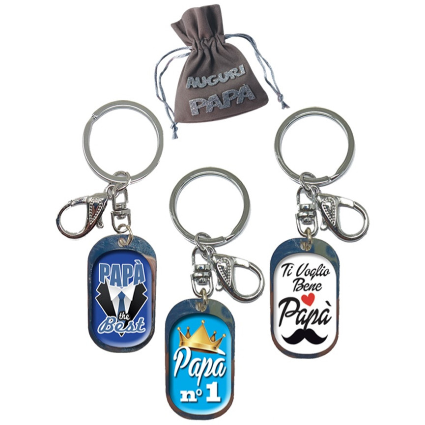 PAPA PORTACHIAVI CON PIASTRINA