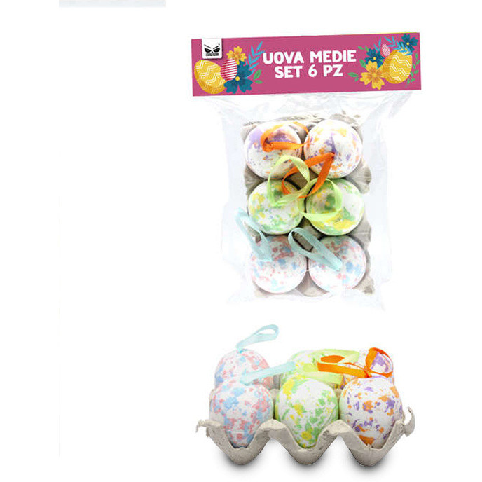 PASQUA UOVA MISURA MEDIA 5X7CM SET 6 PEZZI