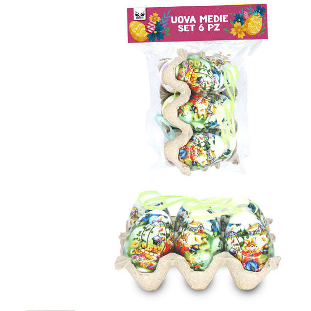 PASQUA UOVA MISURA MEDIA 5X7CM SET 6 PEZZI