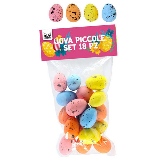 PASQUA UOVA MISURA PICCOLA 3X4CM SET 18 PEZZI