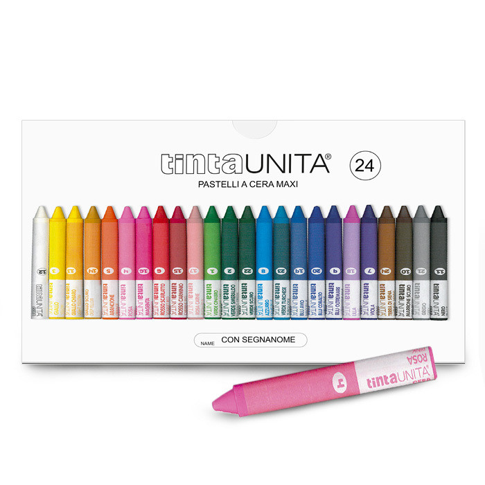 PASTELLI A CERA MAXI TINTA UNITA 24 PEZZI