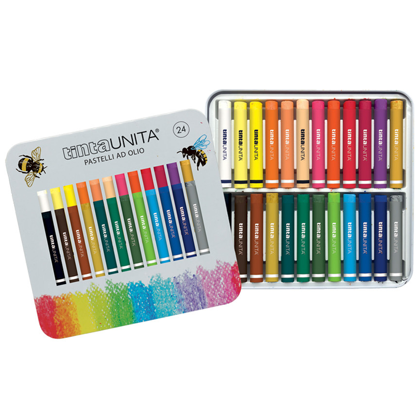 PASTELLI A OLIO T.UNITA 24PZ SCATOLA METALLO