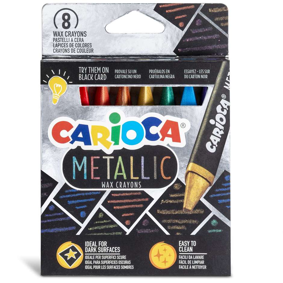 PASTELLI CERA CARIOCA JUMBO METALLIC 8 PEZZI