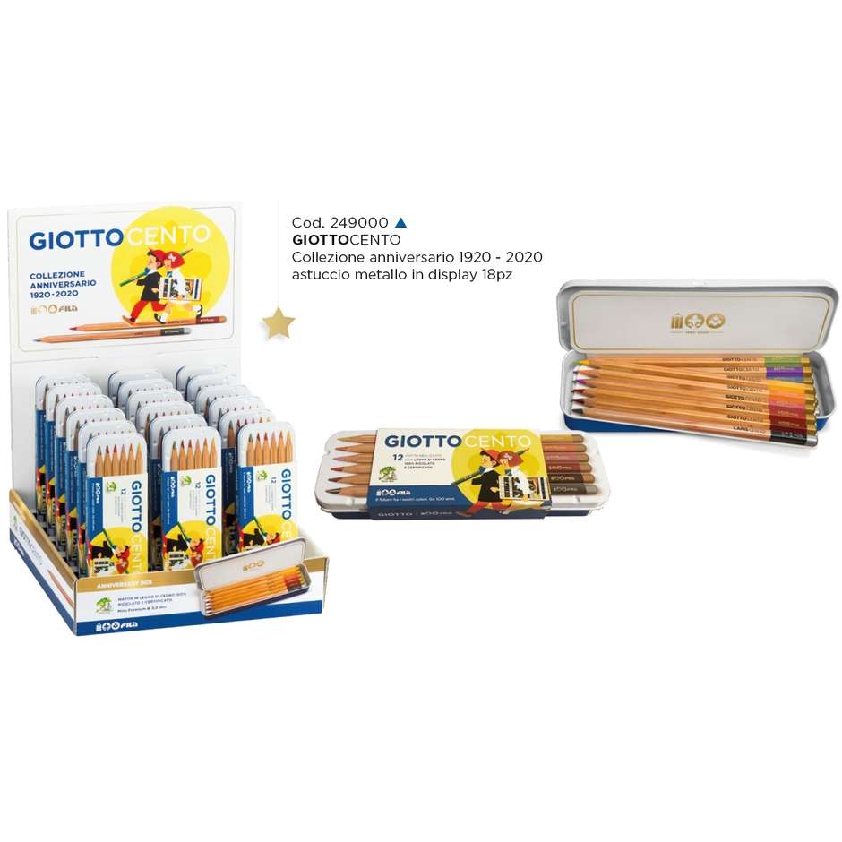 PASTELLI GIOTTO CENTO 12 PEZZI METALLO