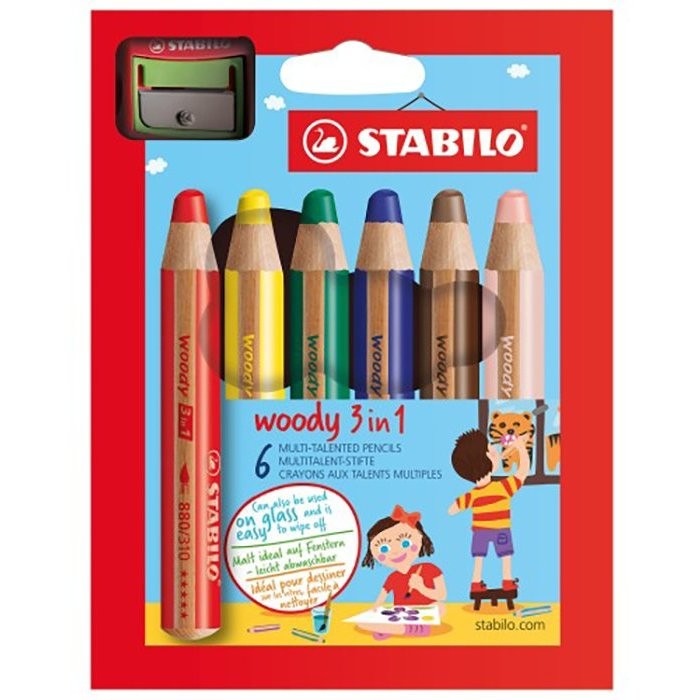 PASTELLI STABILO WOODY 6PZ+TEMP 880/6