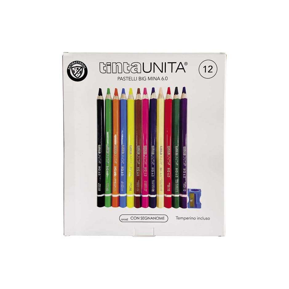 PASTELLI TINTA UNITA JUMBO 6 MM 12 PEZZI