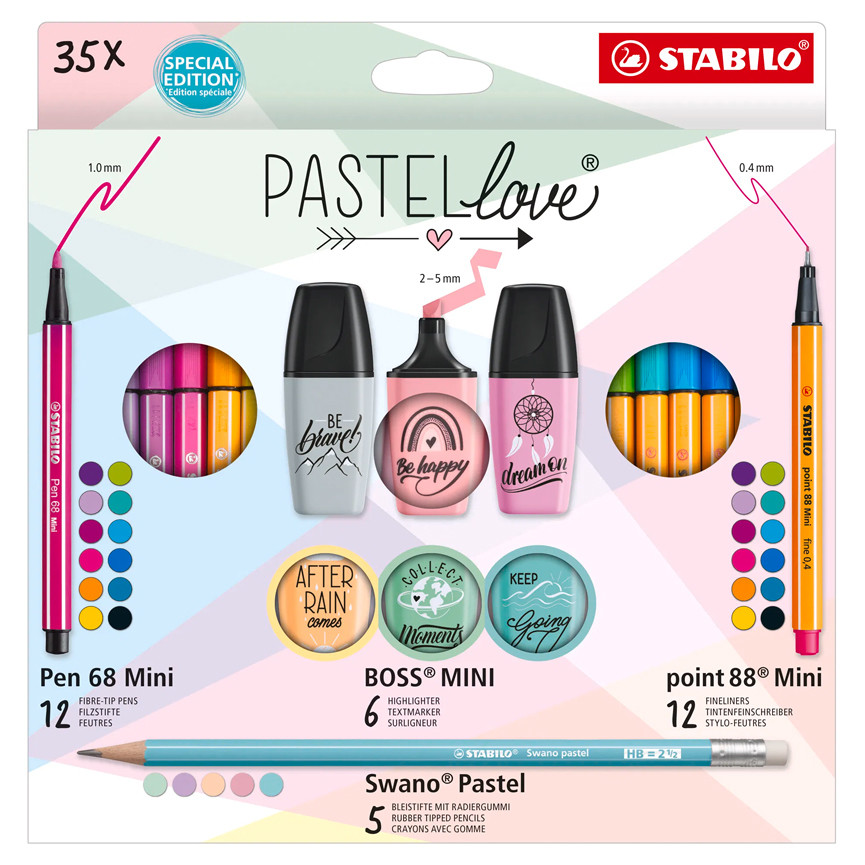 PASTELLOVE SET EVID+PEN68+POIN88+SWANO 35PZ