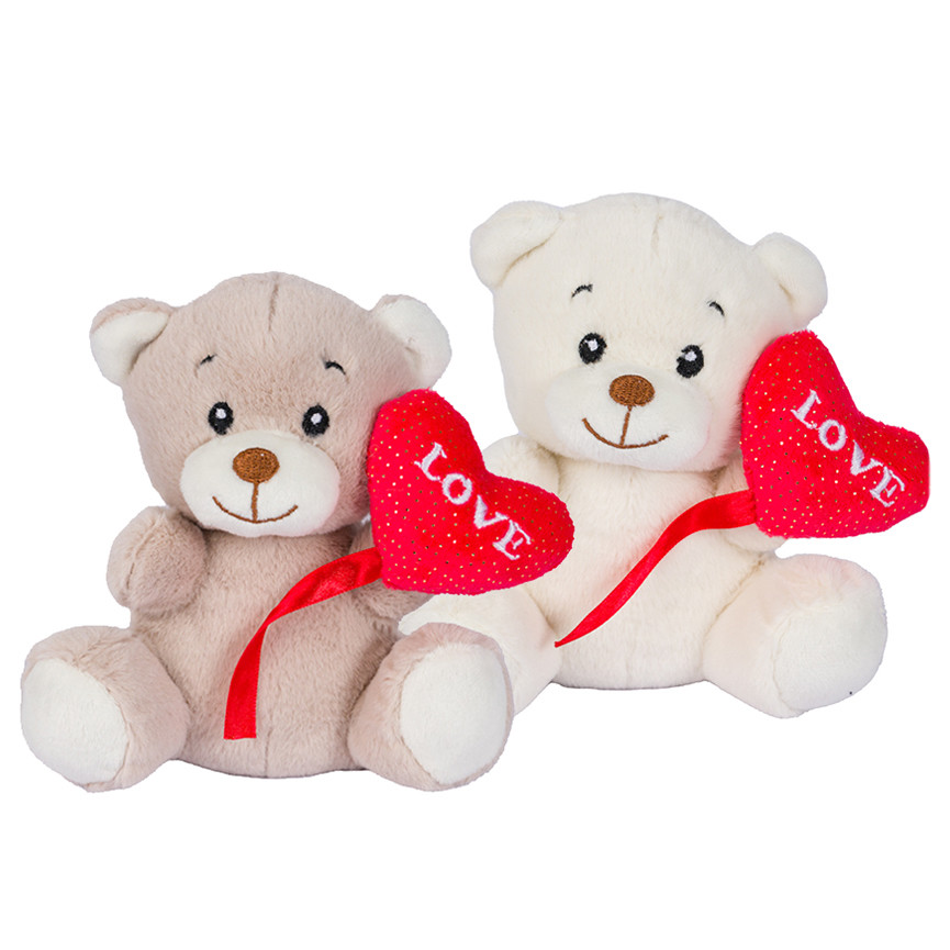 PELUCHE ORSO C/CUORE LOVE H15CM 2ASS.27890