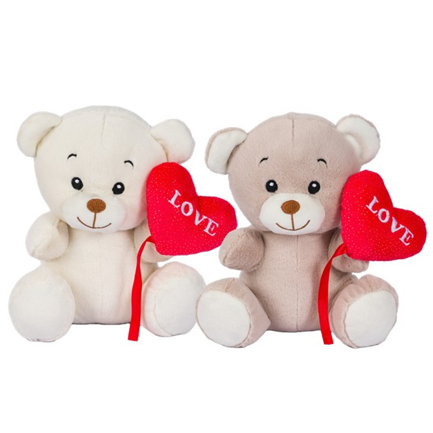 PELUCHE ORSO C/CUORE LOVE H23CM 2ASS.27891