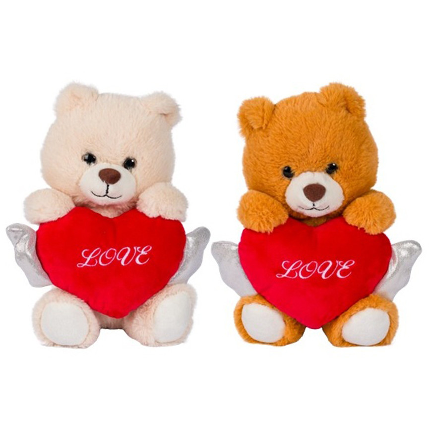PELUCHE ORSO CON ALI E CUORE H23CM 2ASS.27892