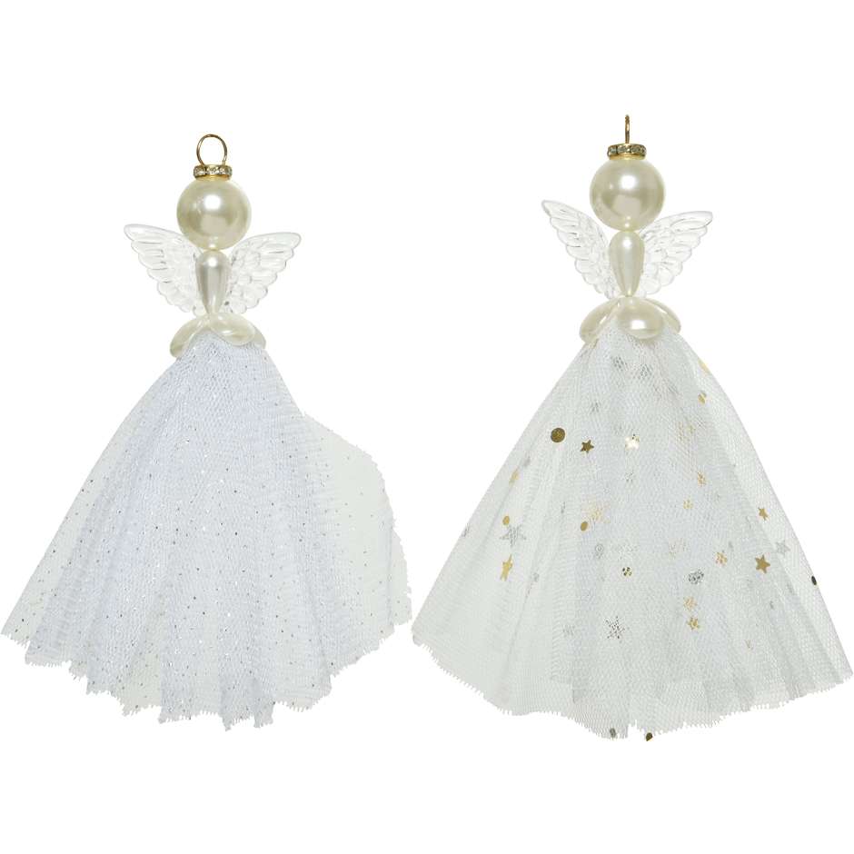 PENDENTI ANGELI VETRO C/ABITO TULLE 19CM 520817