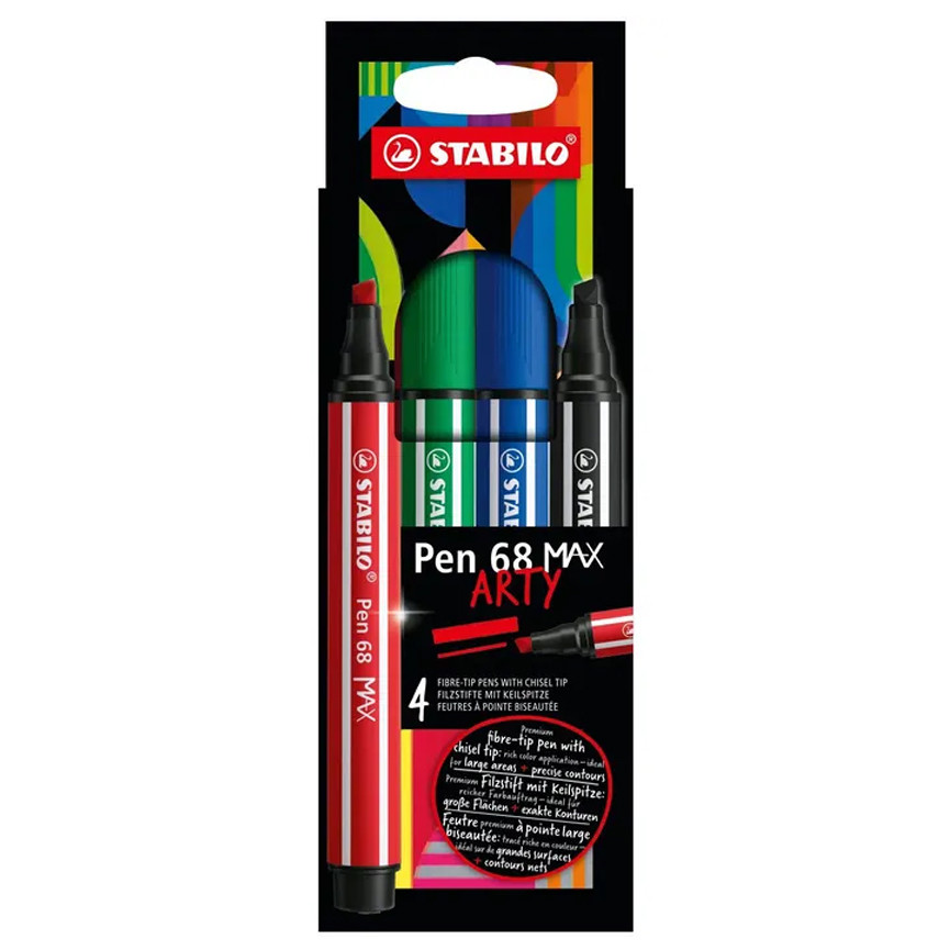 PENNARELLI 68 MAX STABILO PS 4PZ N/R/B/V 768/04-21