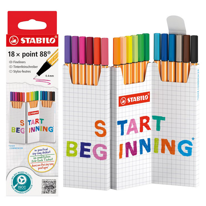 PENNARELLI 88 STABILO POINT COLORI ASSORTITI 18PZ