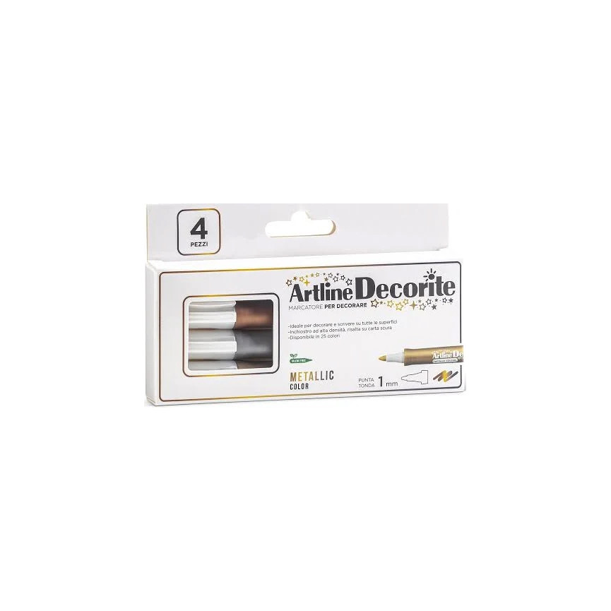 PENNARELLI ARTLINE DECORITE P.TONDA METALLIC 4PZ