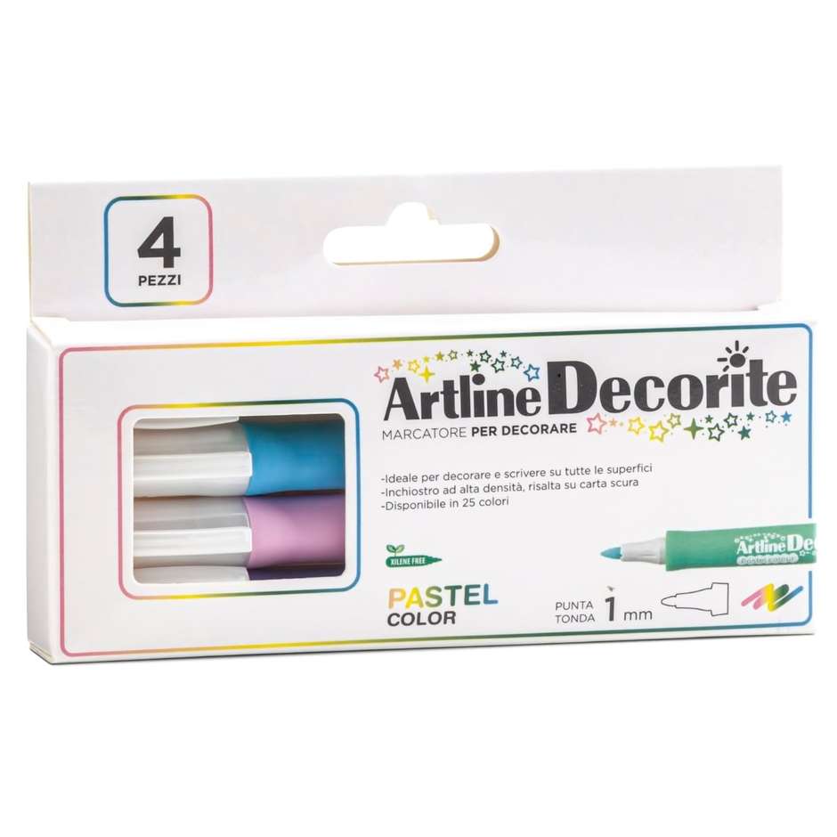 PENNARELLI ARTLINE DECORITE P.TONDA PASTEL 4PZ