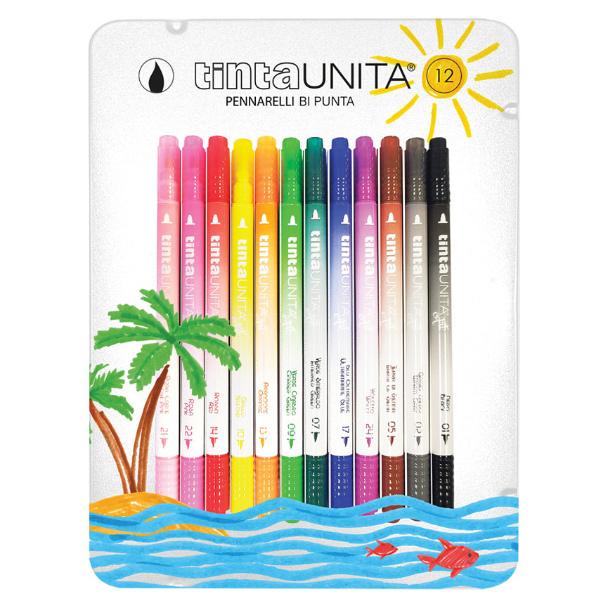 PENNARELLI BRUSH T.UNITA 12PZ SCATOLA METALLO