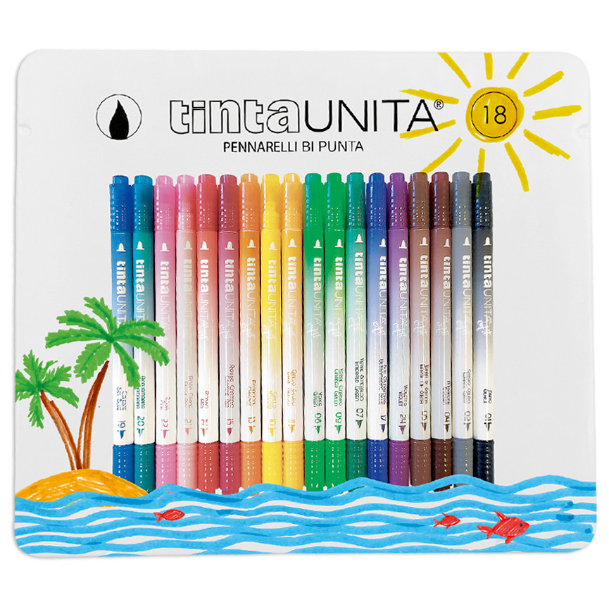 PENNARELLI BRUSH T.UNITA 18PZ SCATOLA METALLO