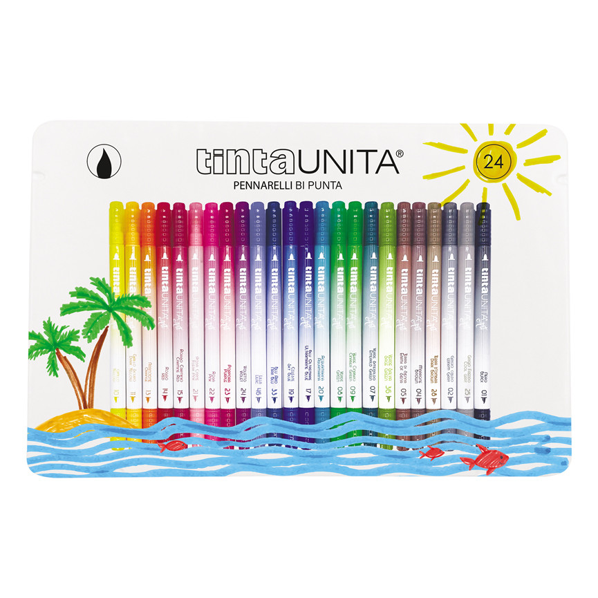 PENNARELLI BRUSH T.UNITA 24PZ SCATOLA METALLO
