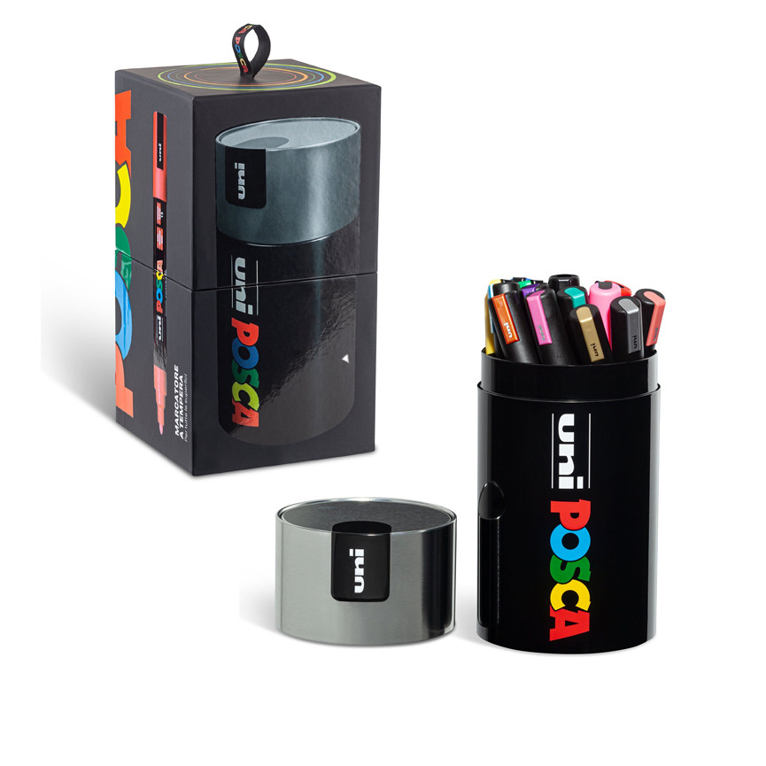 PENNARELLI UNI POSCA M-PC5M GIFT BOX ARGENTO