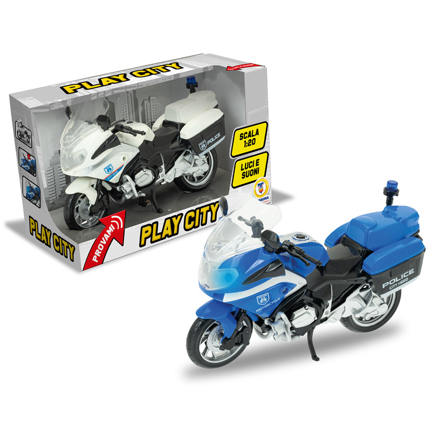 PLAY CITY MOTO POLICE LUCI E SUONI C/PILE 80309