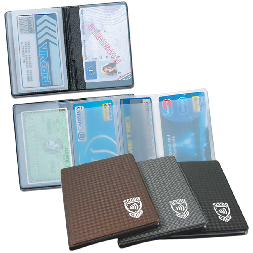 PORTA CARD SCUDO CARBON CONTACTLESS 5SCOMP.12PZ