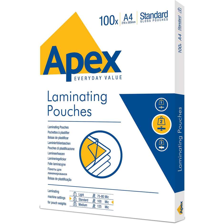 POUCHES A4 216X303 MY100 PZ100 APEX 6003301