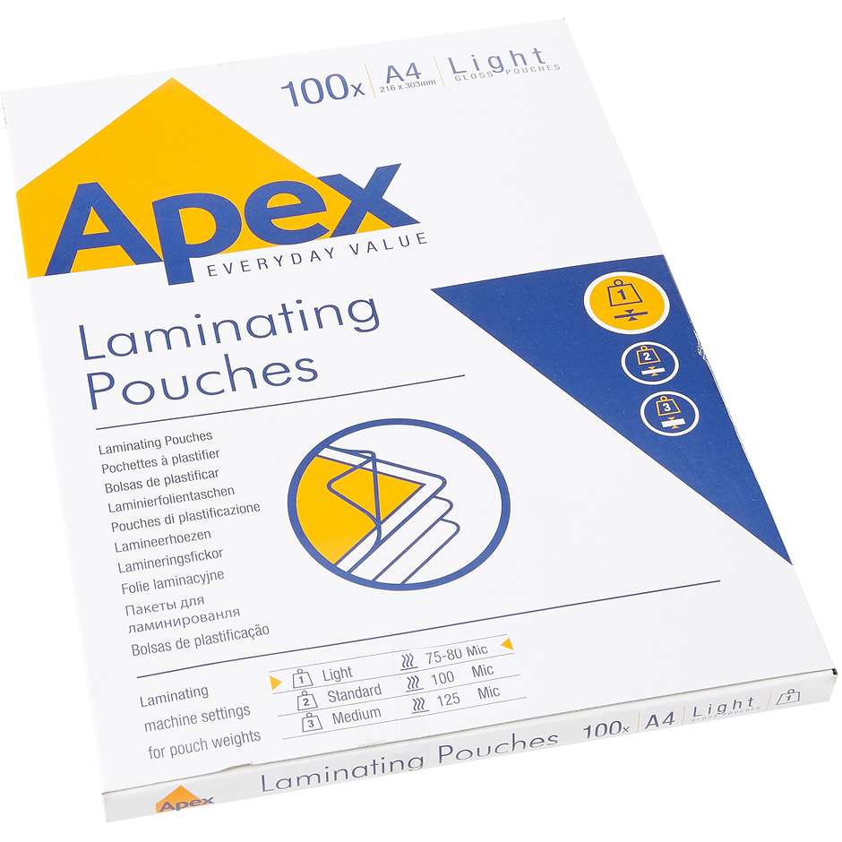 POUCHES A4 216X303 MY75-80 PZ100 APEX 6003201