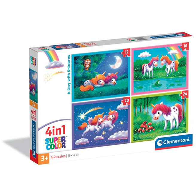 PUZZLE CLEM 4IN1 UNICORNI 21740