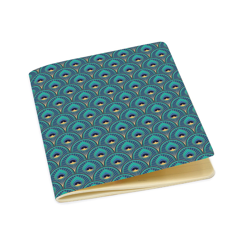 QUADERNO A5 ART DECO' PEACOCK RIGHE