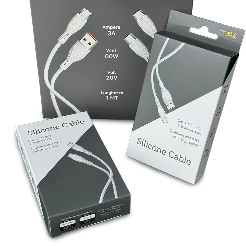RF CAVI IN SILICONE USB/TYPE-C - TYPE-C/TYPE-C ASS