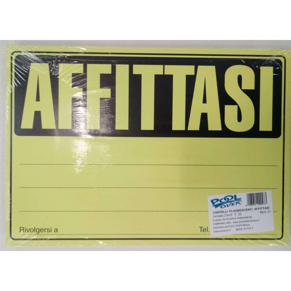 SCRITTE -AFFITTASI- 25 FOGLI 00473 POOL