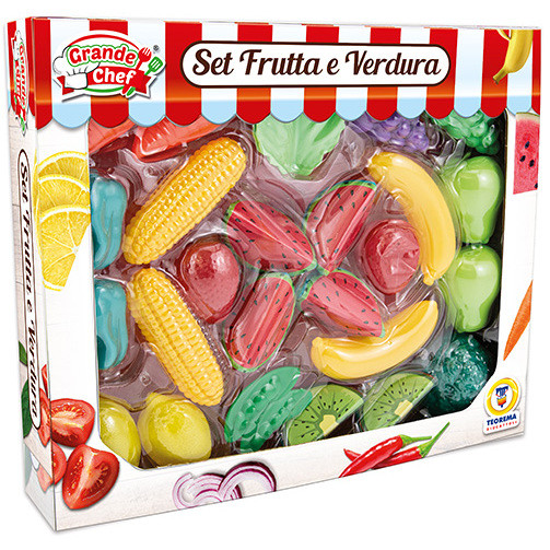 Set Frutta Da Taglio EverEarth In Legno FSC - 10 Pezzi Con Sacchetto, Coltello E Tagliere, Giocattolo Educativo Per Bambini