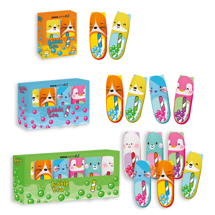 SET MINI EVIDENZIATORI T.UNITA BUBBLE TEA ZOO 18PZ