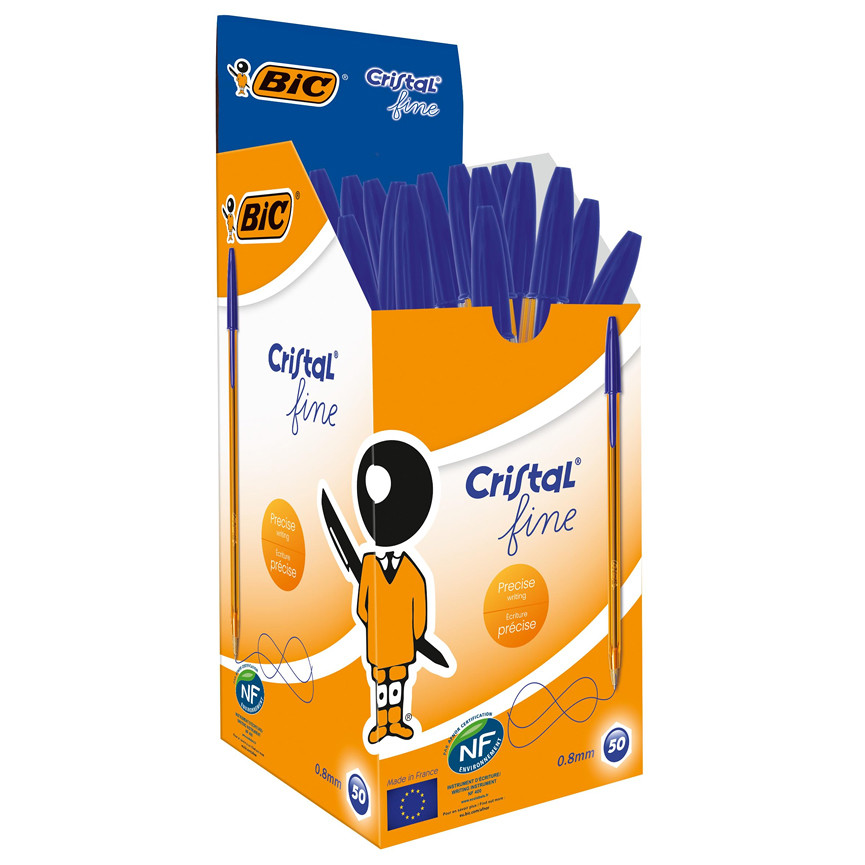 SFERA BIC CRIST.50PZ BLU PUNTA FINE (EX ORANGE)
