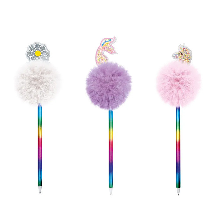 SFERA CON TOP BRIGHT PEN CON POM POM E PAILETTES