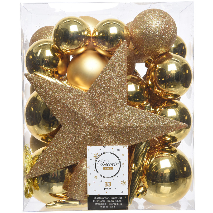SFERA PLASTICA UNITE C/STELLA 33PZ ORO LUC/OPA
