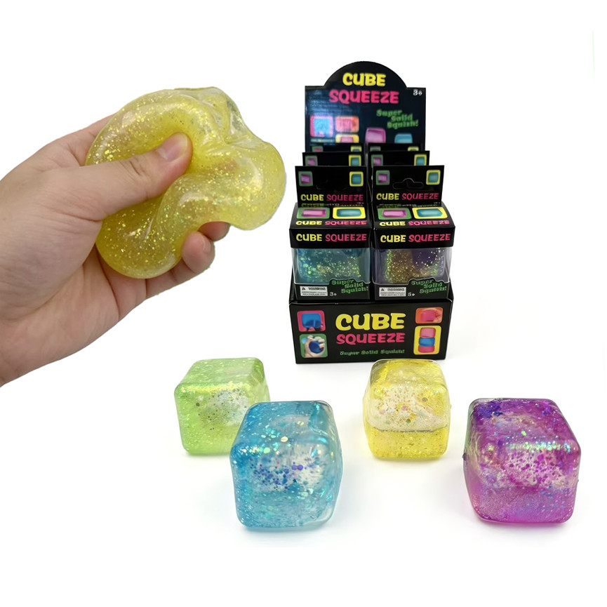 SQUISHY CUBI TRASPARENTI 5CM DISPLAY
